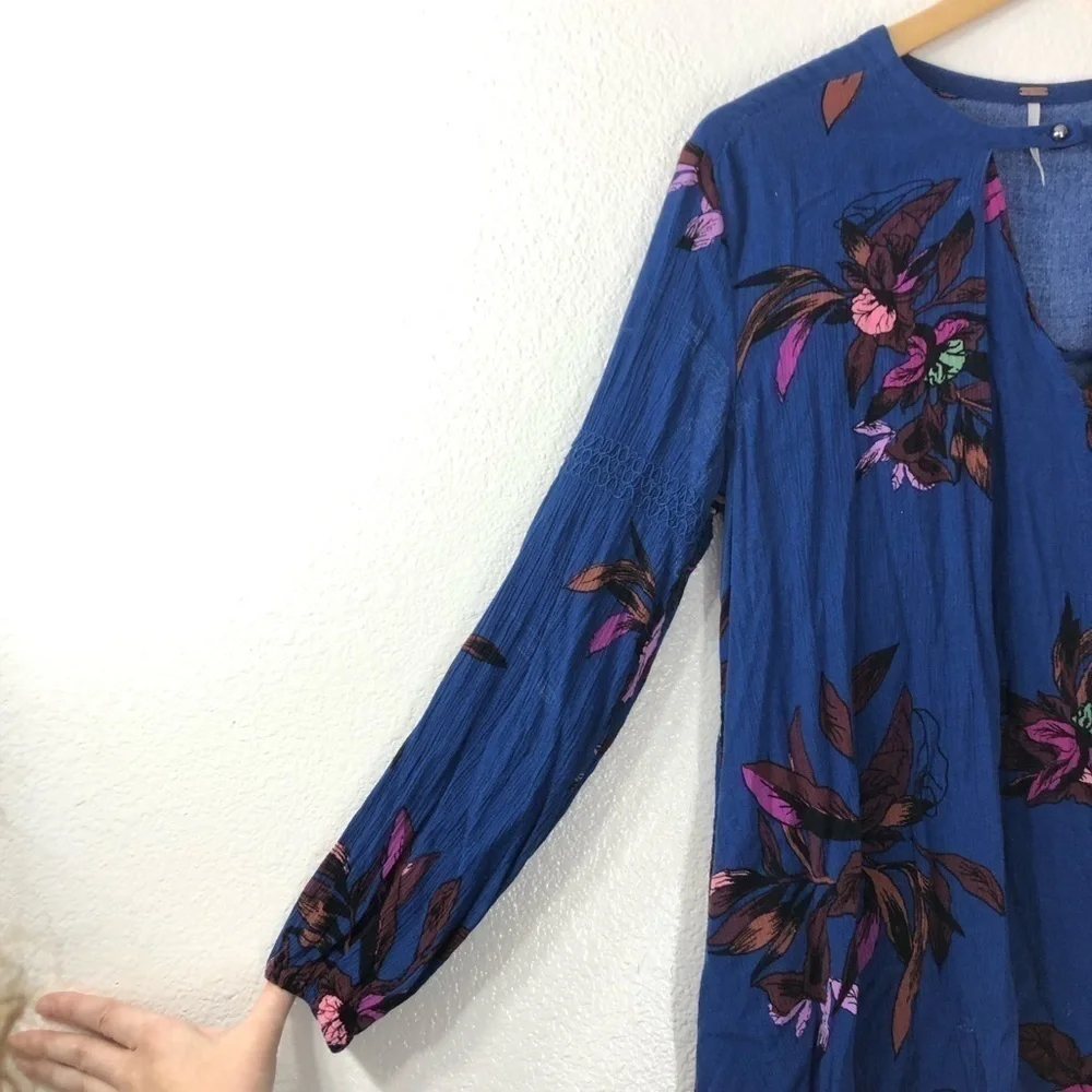 Free People Blue Floral Tunic/Dress